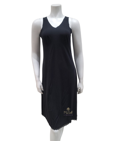 Slimit SLM2590 37" Black Moulded Seamless Full Slip myselflingerie.com